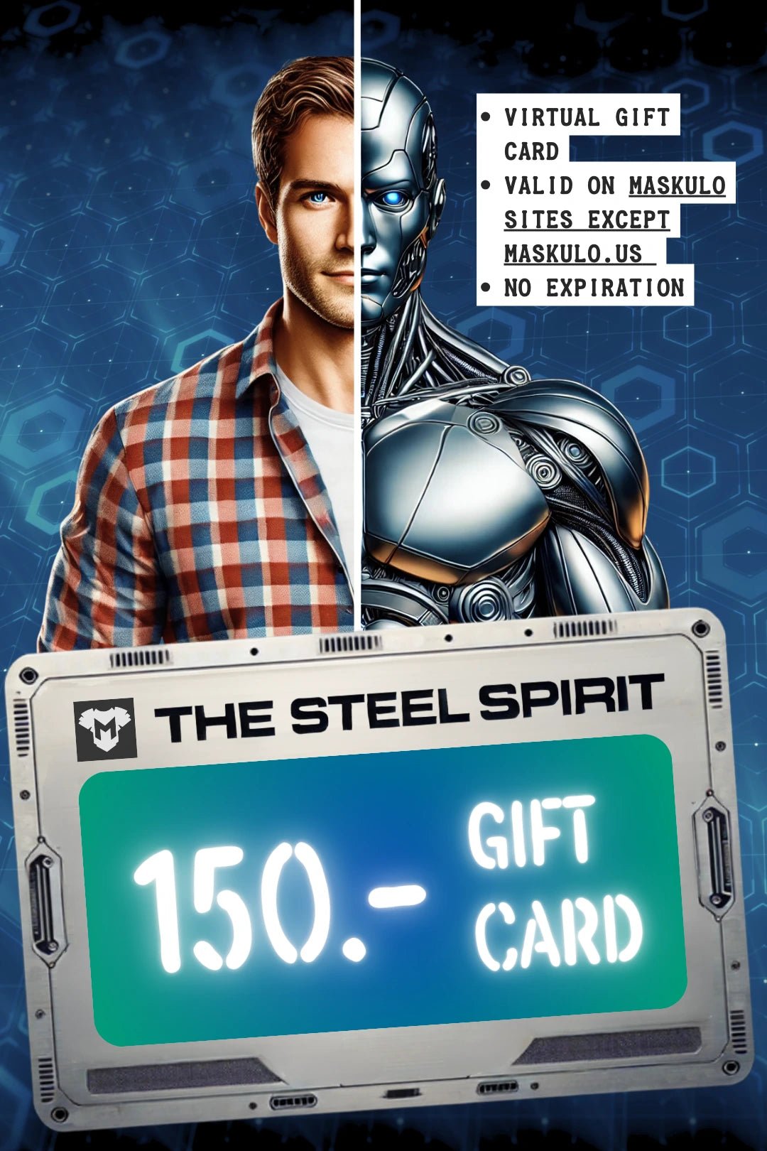 Maskulo digital gift card for 150€, featuring &