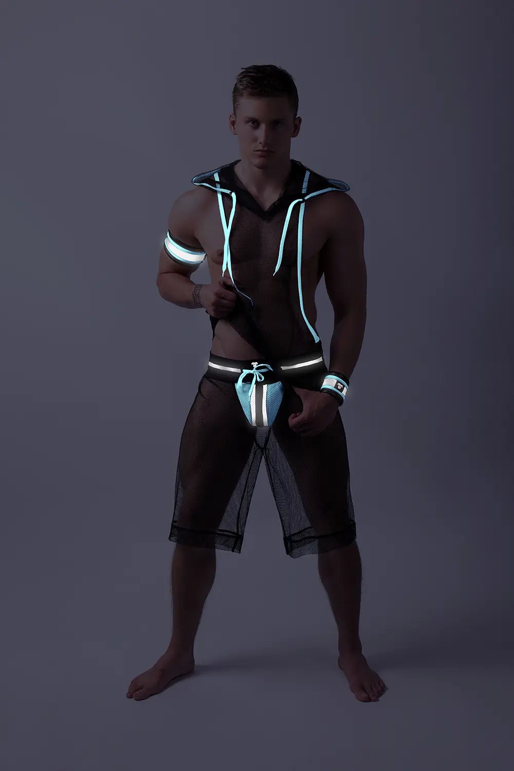 Youngero. Knee - Length Shorts. Regular Rear. White Neon - Maskulo - MSH227-Y1 - Maskulo EU Global Online Store