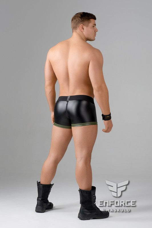 Zipped Rear Shot Belt Codpiece Trunk Shorts