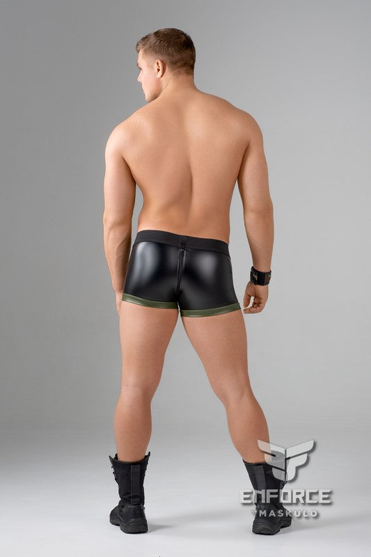 Zipped Rear Shot Belt Codpiece Trunk Shorts