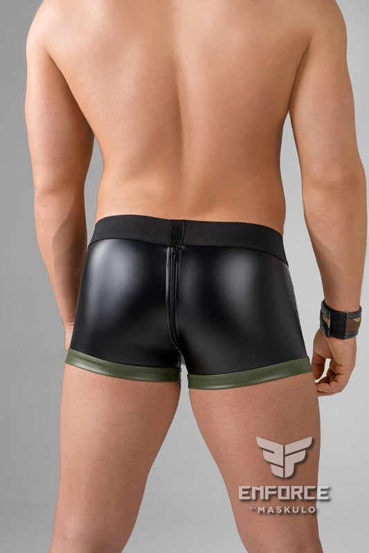 Zipped Rear Shot Belt Codpiece Trunk Shorts