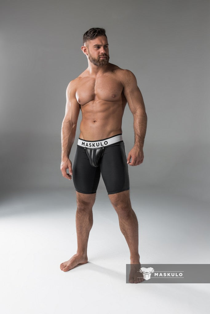 Armored. Men's Cycling Shorts. Codpiece. Rear Zipper