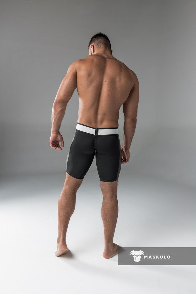 Armored. Men's Cycling Shorts. Codpiece. Rear Zipper