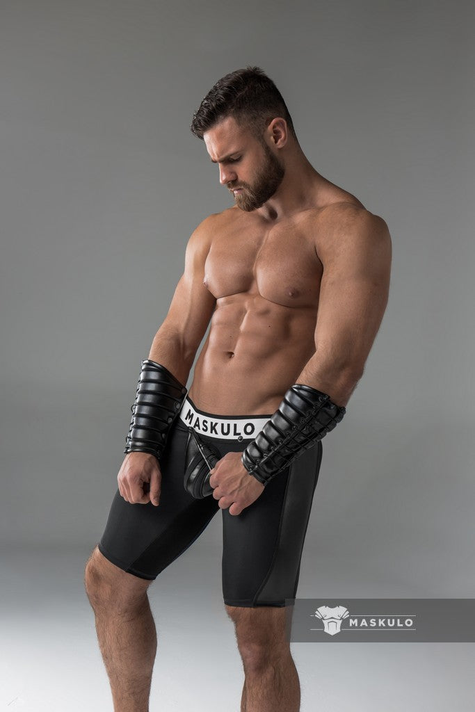 Armored. Men's Cycling Shorts. Codpiece. Rear Zipper