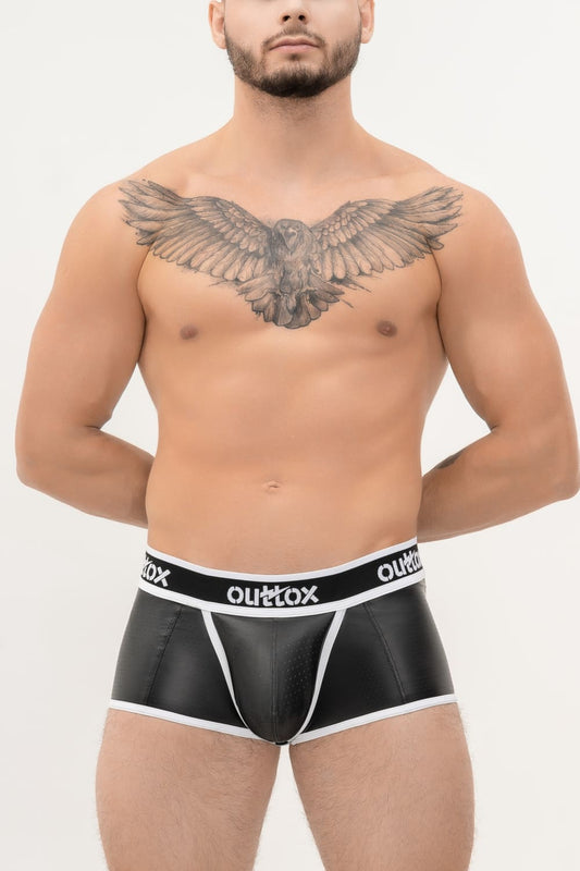 Outtox. Offene hintere Trunk-Shorts mit Snap Codpiece