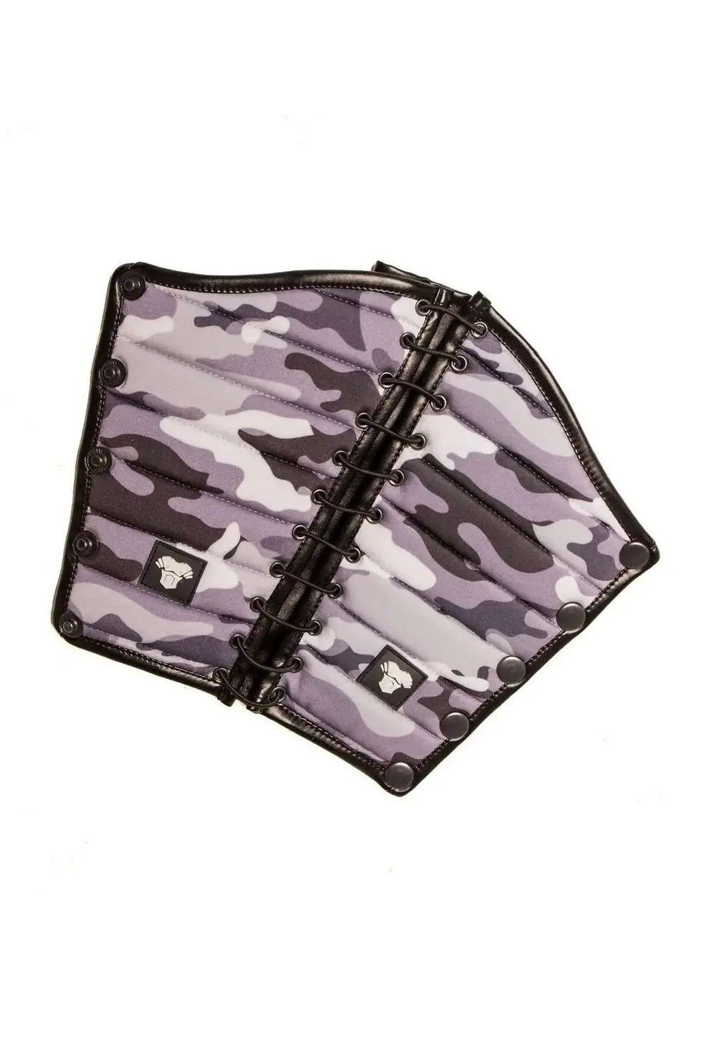 Maskulo Armored camouflage-grey forearm guard wallet for men with lacing and zipper pocket