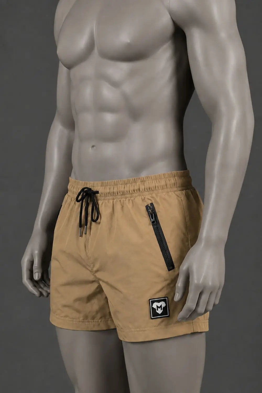 Short Jedd Synther Soft avec poches zippées. Kaki