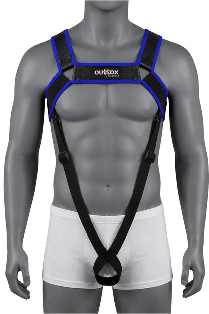 Outtox. Bodyharnas met drukknopen. Blauw