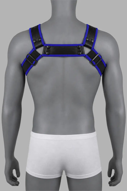 Outtox. Bodyharnas met drukknopen. Blauw