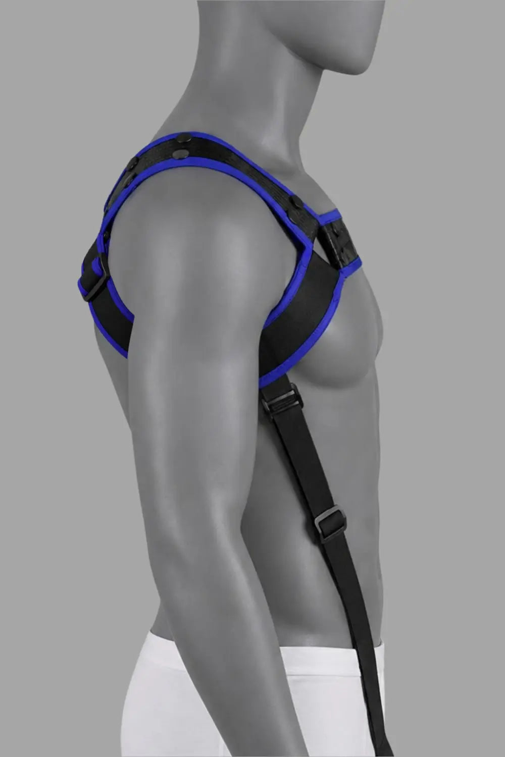 Outtox. Bodyharnas met drukknopen. Blauw