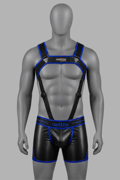 Outtox. Bodyharnas met drukknopen. Blauw