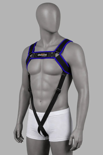 Outtox. Bodyharnas met drukknopen. Blauw