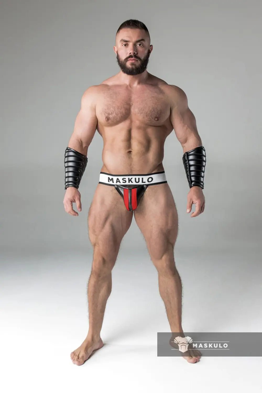 Armored. Jockstrap. Detachable Codpiece. Red + Black - Maskulo - MJS117-Y1 - Maskulo EU Global Online Store