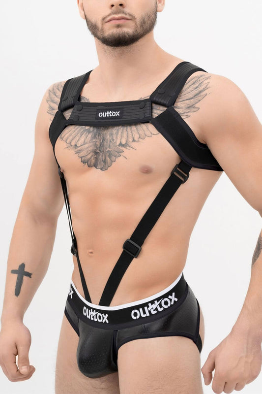 Outtox. Body Harness with Snaps. Black