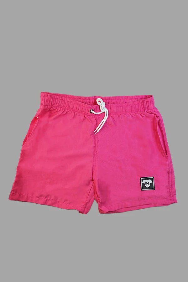 Maskulo Sable Cyclone Soft-Touch Nylon Shorts in Pink: comfortable, free-fit nylon/polyester shorts with mesh lining and 3 pockets.