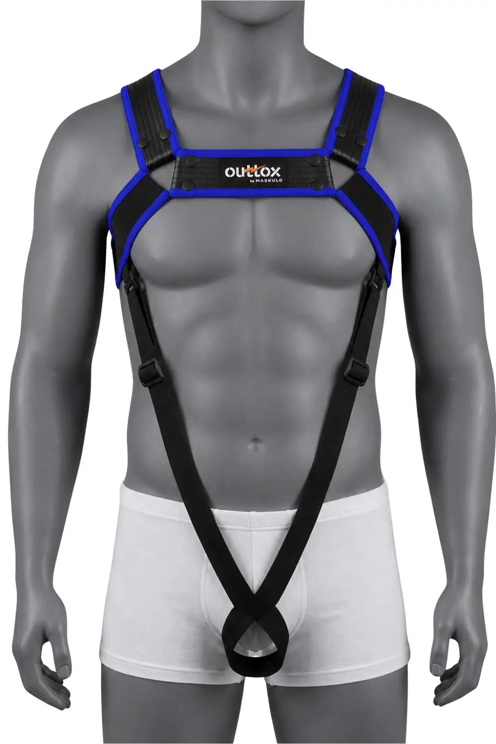 Outtox by Maskulo. Body Harness. Black + Blue Royal - Outtox - XHR123-Y1- Maskulo EU Global Online Store