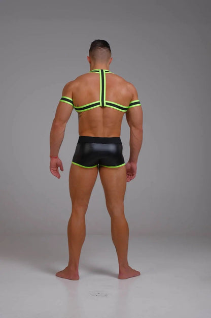 Youngero. Elastic Harness with Biceps Bands. Green Neon - Maskulo - MHR150-Y1 - Maskulo EU Global Online Store