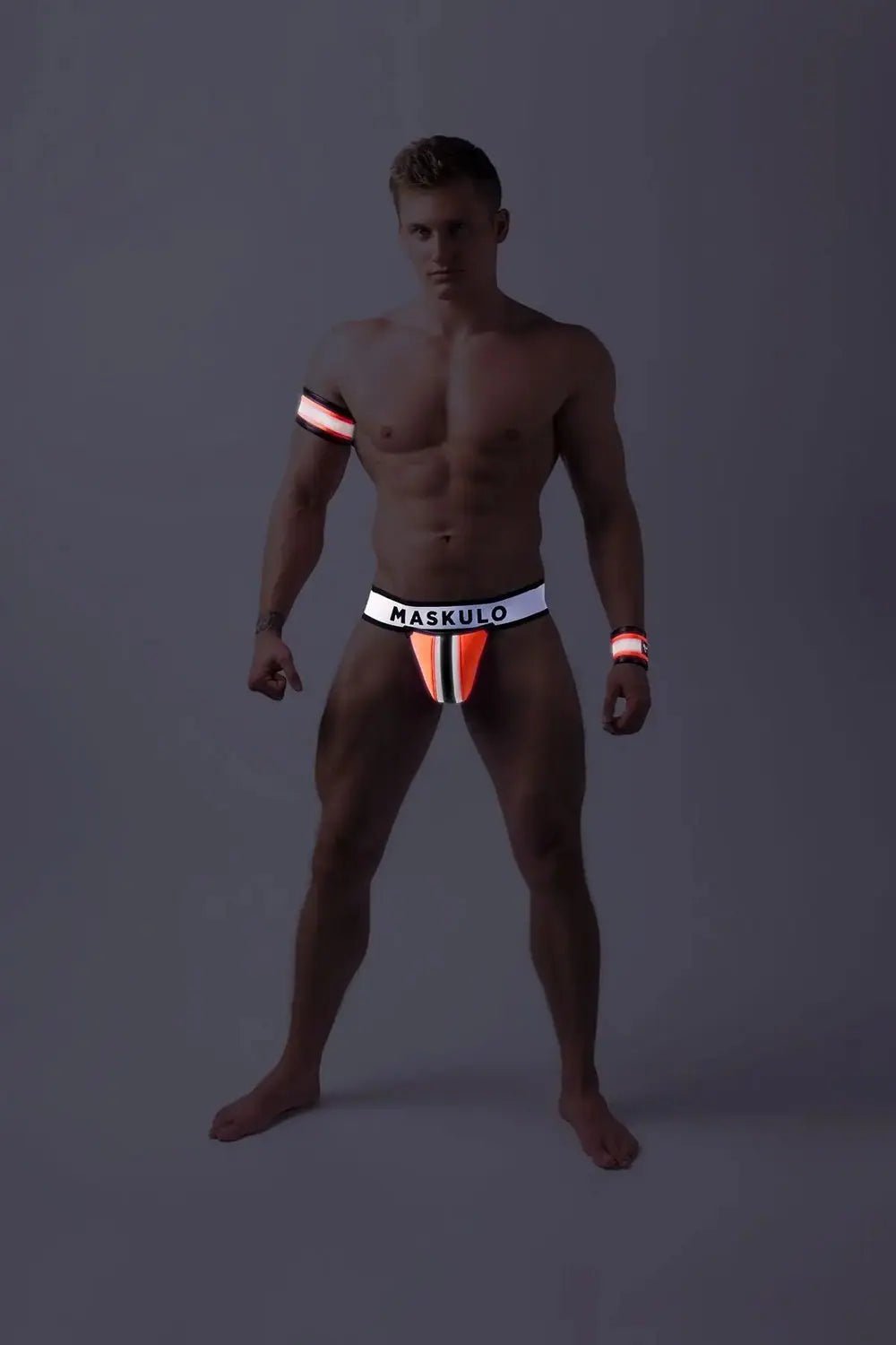 Youngero. Jockstrap with detachable codpiece. Orange Neon - Maskulo - MJS179-Y1 - Maskulo EU Global Online Store
