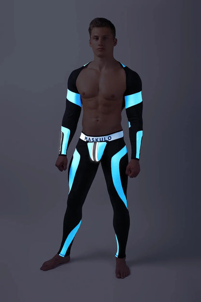 Youngero. Leggings, regular rear. Codpiece. White Neon - Maskulo - MLG153-Y1 - Maskulo EU Global Online Store