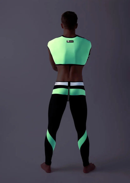 Youngero. Leggings, zippered rear. Codpiece. Green Neon - Maskulo - MLG159-Y1 - Maskulo EU Global Online Store