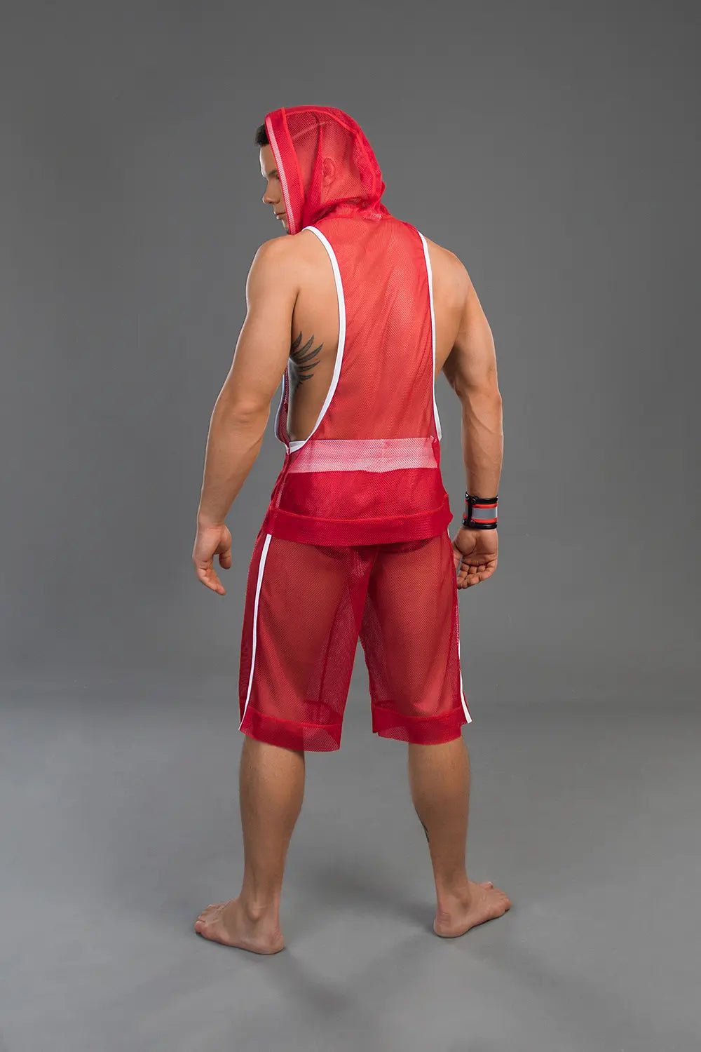 Youngero. Sleeveless Mesh Hoodie. Red - Maskulo - MTP161-Y1 - Maskulo EU Global Online Store