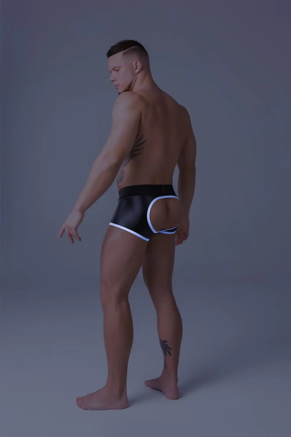 Youngero. Trunks. Mesh Codpiece. Open Rear. White Neon - Maskulo - MTR120-Y1 - Maskulo EU Global Online Store