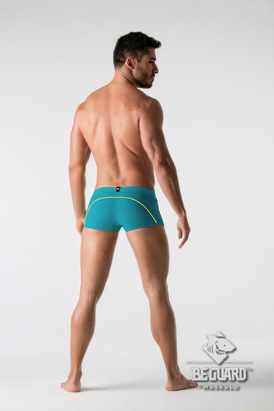 Swimming Trunk Shorts with Contrasting Details. Blue