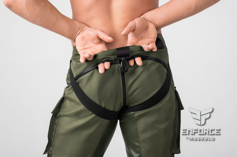 EnForce. Two-sided zippered Pants. Green 'Khaki'