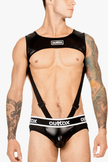 Outtox. Harness top with cockring. Black