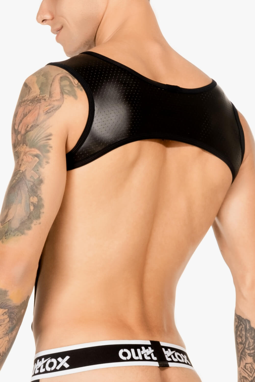 Outtox. Harness top with cockring. Black