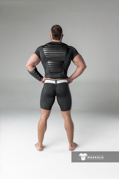 Armored. Men's Cycling Shorts. Codpiece. Rear Zipper